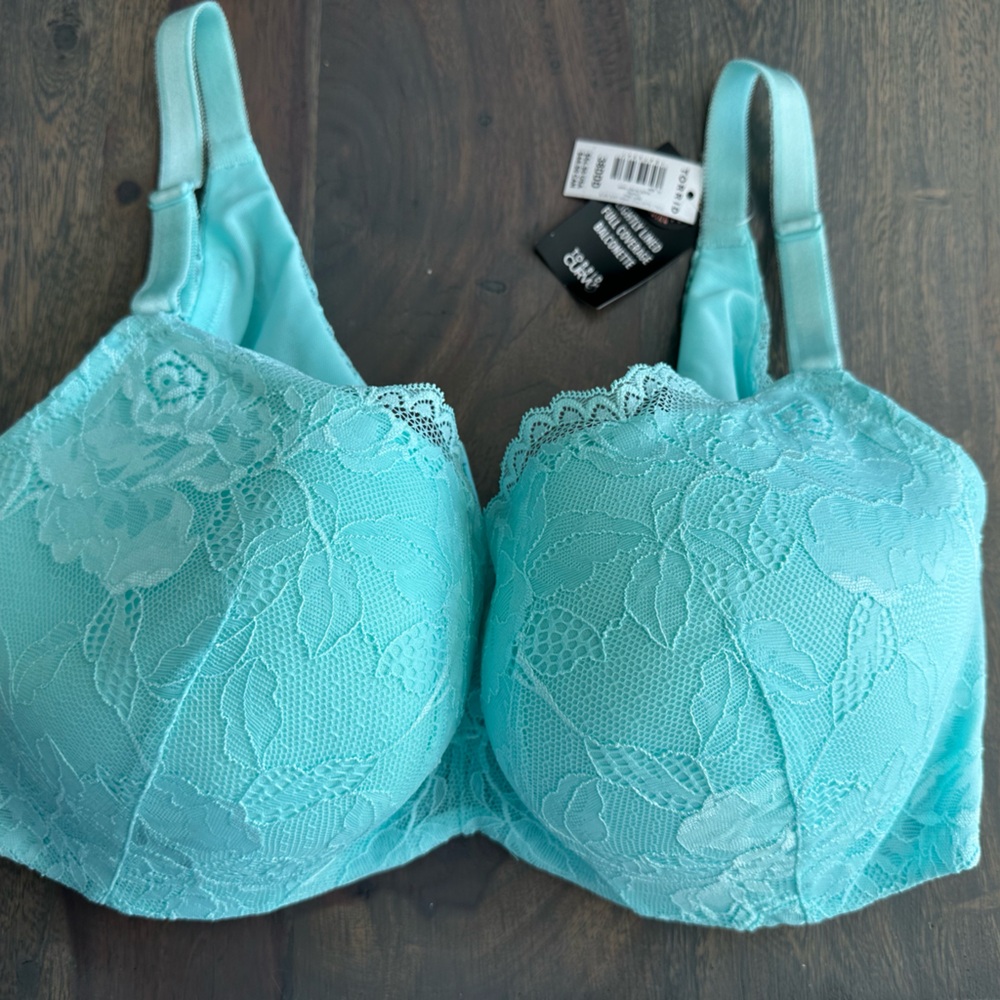 Torrid Curve bra aqua blue 38DDD